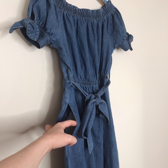 J. Crew Off The Shoulder Chambray Midi Dress - Picture 5 of 8